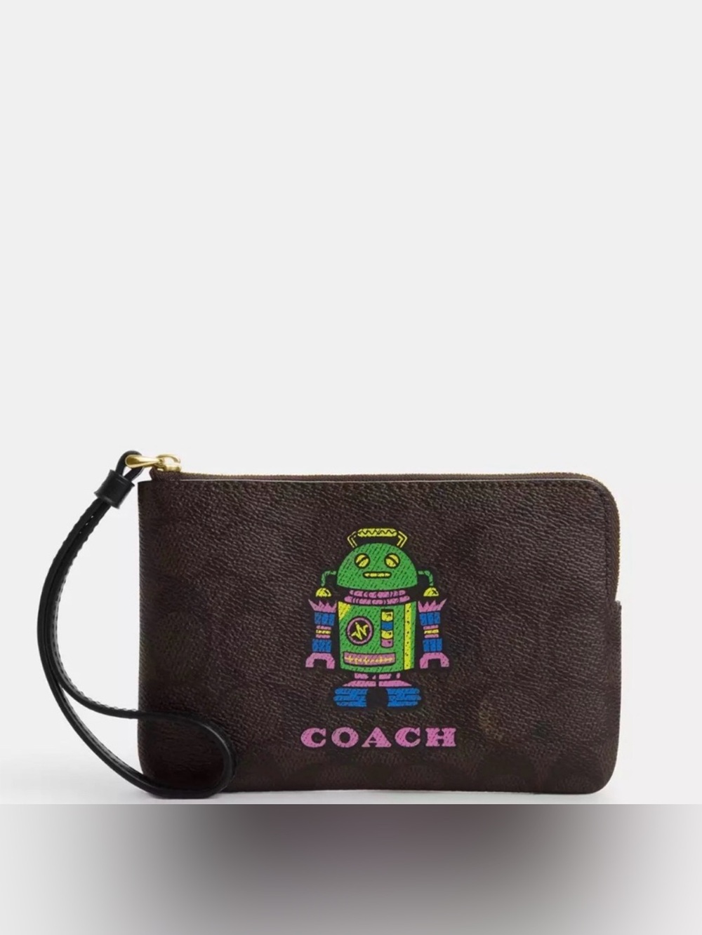 COACH COSMIC CORNER ZIP WRISTLET IN SIGNATURE CANVAS